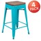 Flash Furniture 24" High Metal Indoor Counter Stool, Teal, PK4 4-ET-31320W-24-TL-R-GG - alternate 7